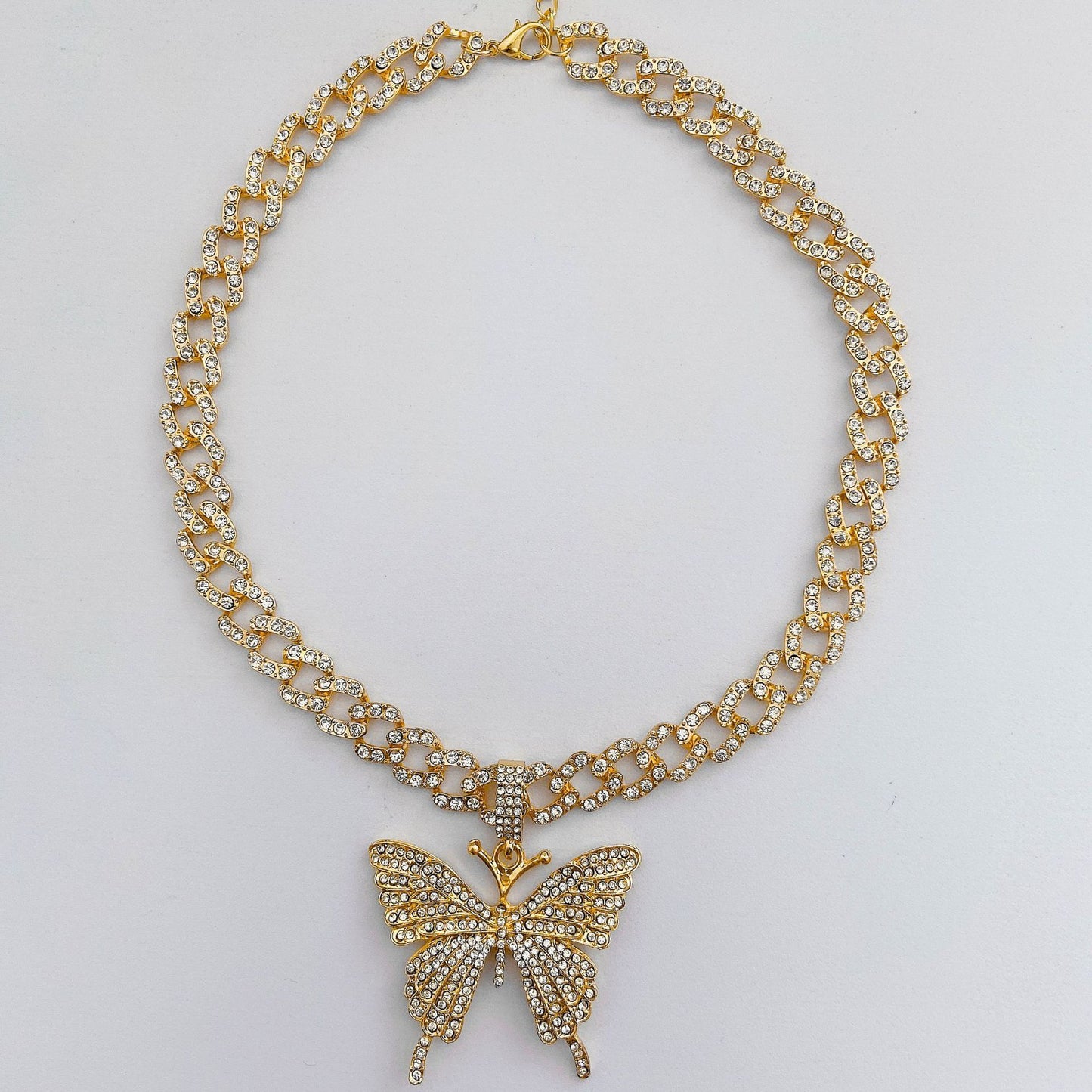 Full Diamond Butterfly Necklace Cute Butterfly Luxury Diamond Pendant